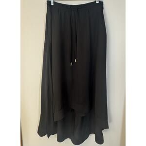 Banana Republic High Low Parachute Midi Skirt In Black Size Medium